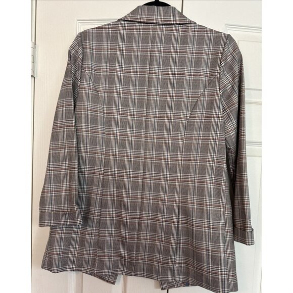 Liverpool Los Angeles Blazer Women's Sz SmOpen Front Plaid w/Pockets Work Office - Picture 4 of 7